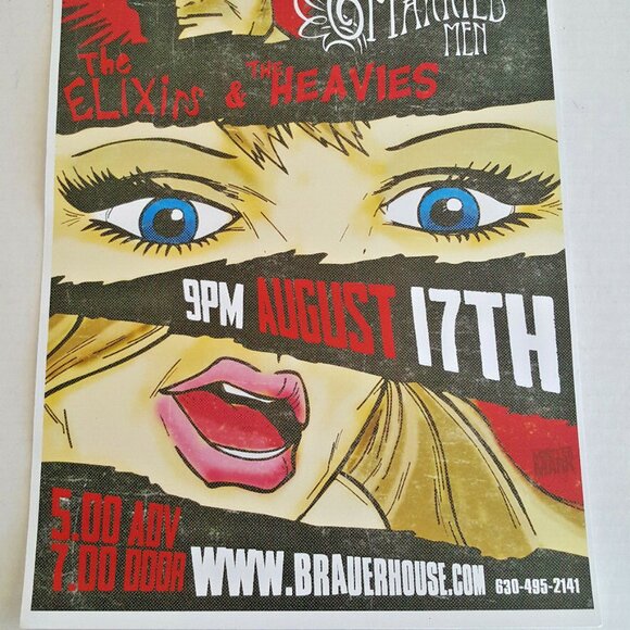 SCOTT LUCAS & THE MARRIED MEN POSTER 17" x 11" RARE Gig MONSTER MARK Art LOCAL H - Picture 3 of 3